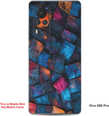 VYBE The Smart Choice Vivo X60 Pro Art Embossed Mobile Skin(Peacock Blue 11)