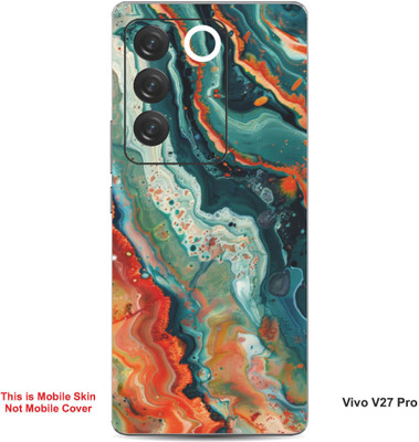 VYBE The Smart Choice Vivo V27 Pro Abstract Embossed Mobile Skin(Greenush Blue 6)