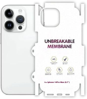 Newmond IPHONE 14PRO MAX, Full Back Protection Mambrane Mobile Skin(TRANSPERENT, White)