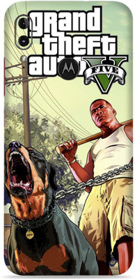 SkinoMania Moto E6 Plus Mobile Skin(Multicolor GTA V)