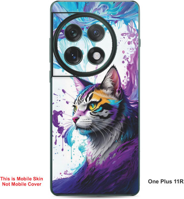 VYBE The Smart Choice One Plus 11R Cat Embossed Mobile Skin(Light Plum 33)