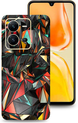 SkinoMania Vivo V25-5G Mobile Skin(Multicolor Red Polygon)