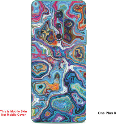 VYBE The Smart Choice One Plus 8 Abstract Embossed Mobile Skin(Smalt Blue A2)