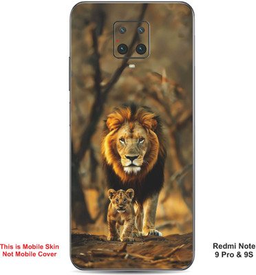 VYBE The Smart Choice Redmi Note 9S Lion Embossed Mobile Skin(Clay Brown 17)