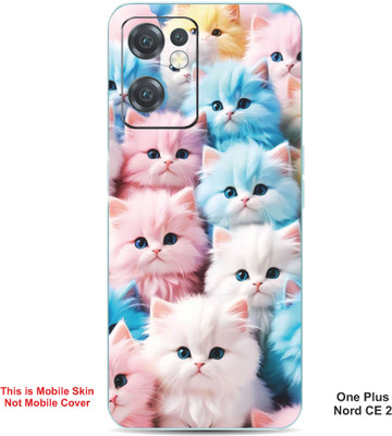 VYBE The Smart Choice One Plus Nord CE 2 Cat Embossed Mobile Skin(Faded Pink 38)