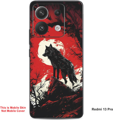 VYBE The Smart Choice Redmi 13 Pro Wolf Embossed Mobile Skin(Persian Red 8)