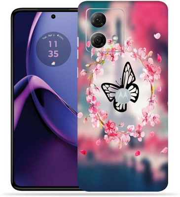 Mclaxa Motorola G84 5G Black Butterfly Mobile Skin(Black Butterfly Skin With Back,Front & Sides Skin)