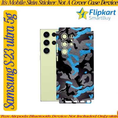 Flipkart SmartBuy samsung s23 ultra 5g mobile skin ultra premium finish camouflage blue pl21qa Mobile Skin(Multicolor)