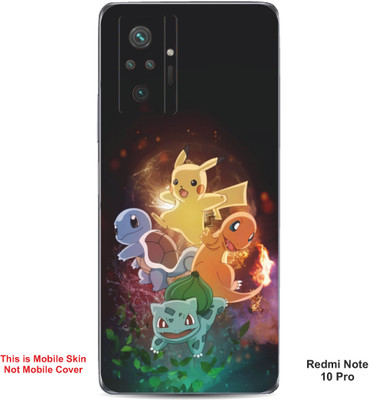 VYBE The Smart Choice Redmi Note 10 Pro Pokemon Embossed Mobile Skin(Café Noir A1)