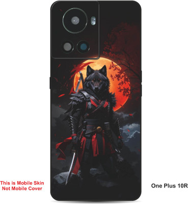 VYBE The Smart Choice One Plus 10R Wolf Embossed Mobile Skin(Red & Orange 30)