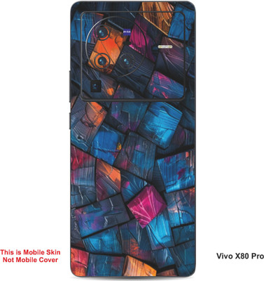 VYBE The Smart Choice Vivo X80 Pro Art Embossed Mobile Skin(Peacock Blue 15)