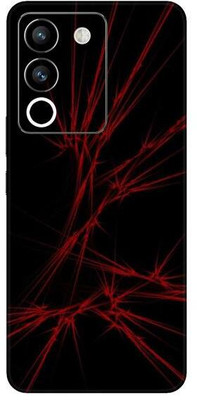Vcare GadGets Black Red Waves Vivo Y200 5G Mobile Skin(Multicolor)