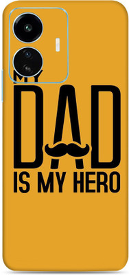 SkinoMania Vivo Iqoo Z6 Lite 5G Mobile Skin(Multicolor My Dad Is My Hero)