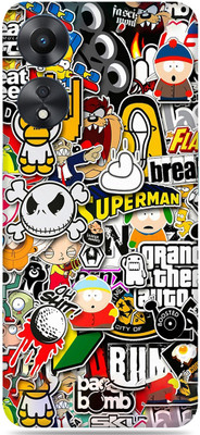 SkinoMania OPPO A78 5G Mobile Skin(Multicolor Sticker-Bombing)