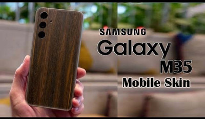 BUGGU SAMSUNG Galaxy M35 5G Mobile Skin(Ulltra SuperMahogany Wood Skin With High Matte Finish., Mobile Skin (Back+Side+Camera))