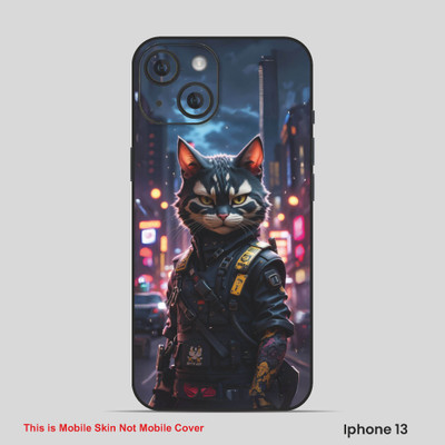 VYBE The Smart Choice iPhone 13 Ninja Cat Embossed Mobile Skin(Limed Spruce 3)
