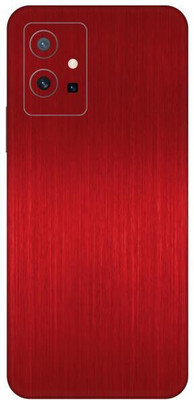 Vcare GadGets Dark Red Brushed vivo Y75 5G Mobile Skin(Dark Red Brushed)
