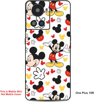 VYBE The Smart Choice One Plus 10R Mickey Mouse Embossed Mobile Skin(Milk White, Black 24)