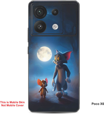 VYBE The Smart Choice Poco X6 Tom & Jerry Embossed Mobile Skin(Dark Slate Grey A3)