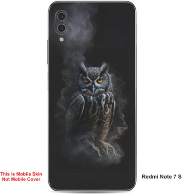 VYBE The Smart Choice Redmi Note 7 S Owl Embossed Mobile Skin(Dark Black 12)
