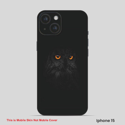 VYBE The Smart Choice iPhone 15 Owl Embossed Mobile Skin(Black Carrot Orange 7)