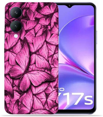 Mclaxa Vivo Y17s Pink Butterfly Mobile Skin(Pink Butterfly Skin With Back,Front & Sides Skin)