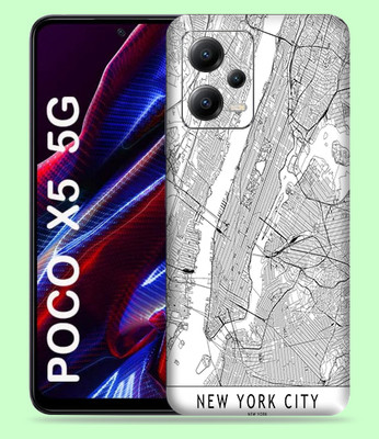 WeCre8 Skin's Xiaomi Poco X5 5G Mobile Skin(New York Map Multicolor Mobile Skin)