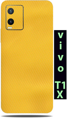BugguSkin Vivo T1x Mobile Skin(Ultra Super Carbon Fiber Yellow Skin With High Matte Finish.)