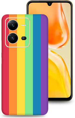 SkinoMania Vivo V25-5G Mobile Skin(Multicolor Straight Lines)