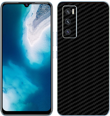 candeal mart Vivo V20 SE carbon fiber 3D back skin / sticker wrap / Protective film Mobile Skin(Black)