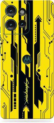 WeCre8 Skin's Motorola Edge 50 5G Mobile Skin(Dark-Yellow-Cyber-2077)
