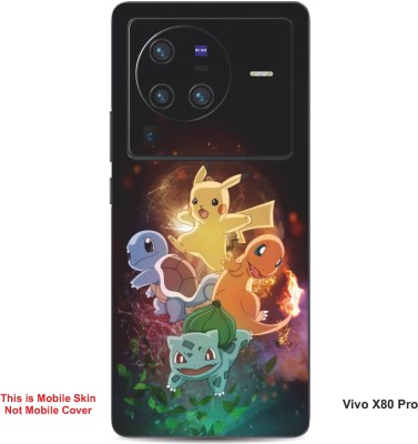 VYBE The Smart Choice Vivo X80 Pro Pokemon Embossed Mobile Skin(Café Noir B13)