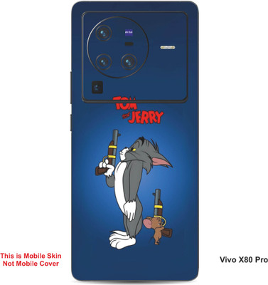 VYBE The Smart Choice Vivo X80 Pro Tom & Jerry Embossed Mobile Skin(Fun Blue B13)