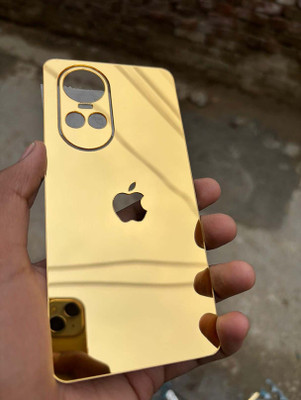 TWUAOP OPPO RENO 10 PRO 5G MOBILE SKIN ACRYLIC SHEET MIRROR BACK PANNEL APPLE Mobile Skin(Gold)