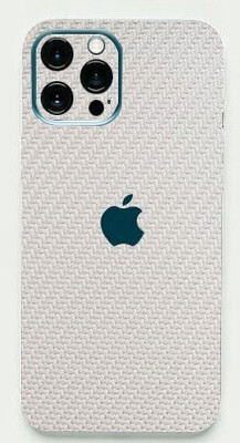 BugguSkin Apple iPhone 14 Pro Max Mobile Skin(Ultra Super White Carbon Fiber Skin With High Matte Finish.)