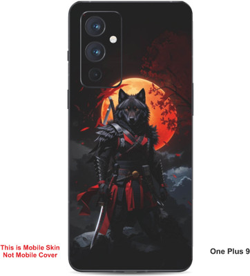 VYBE The Smart Choice One Plus 9 Wolf Embossed Mobile Skin(Red & Orange 25)