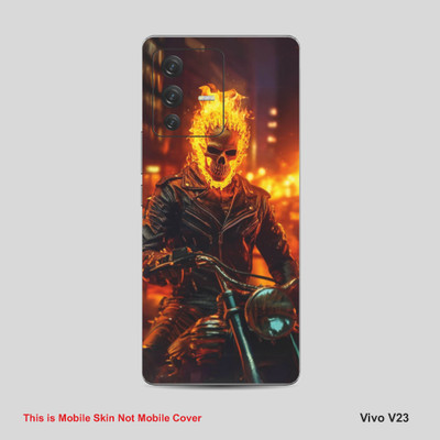 VYBE The Smart Choice Vivo V23 Raider Bike Mobile Skin Mobile Skin(Yellowish Orange A34)