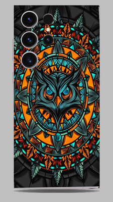 SkinoMania Samsung Galaxy S23 ultra Mobile Skin(Mighty-owl Multicolor Mobile skin)