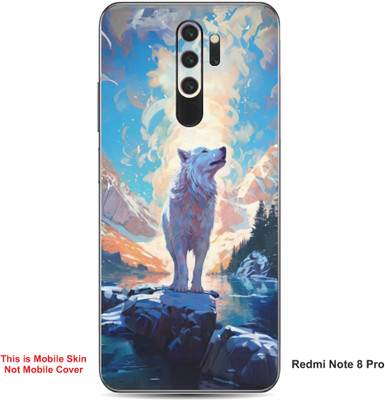 VYBE The Smart Choice Redmi Note 8 Pro Wolves Embossed Mobile Skin(Jordy Blue 14)