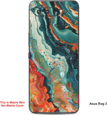 VYBE The Smart Choice Asus Rog 3 Abstract Embossed Mobile Skin(Greenush Blue 1)