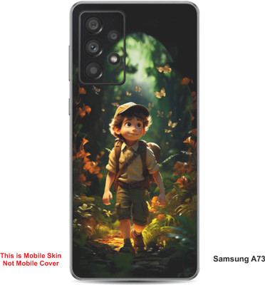 VYBE The Smart Choice Samsung A73 Animated Little Boy Mobile Skin(Light Moss Green 3)