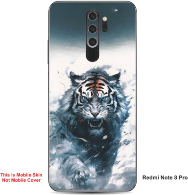 VYBE The Smart Choice Redmi Note 8 Pro Tiger Embossed Mobile Skin(Titan White 14)