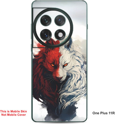 VYBE The Smart Choice One Plus 11R Wolf Embossed Mobile Skin(Light Grey 33)