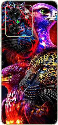 mehra Back Stickers For Motorola Edge 40 Colorful Lion 3D Full Coverage Premium Vinyl Mobile Skin(Multicolor)