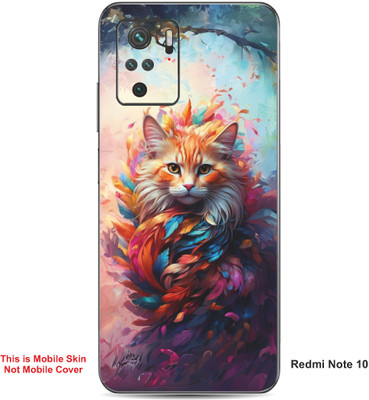 VYBE The Smart Choice Redmi Note 10 Cat Embossed Mobile Skin(Powder Blue 19)