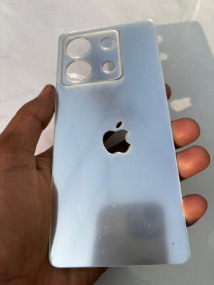 TWUAOP POCO X6 5G MIRROR BACK PANNEL ACRYLIC SHEET APPLE Mobile Skin(Silver)