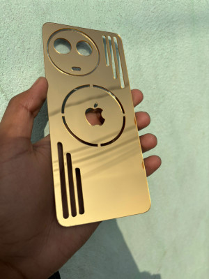 TWUAOP REALME 11 5G MIRROR BACK PANNEL ACRYLIC SHEET MERO APPLE Mobile Skin(Gold)
