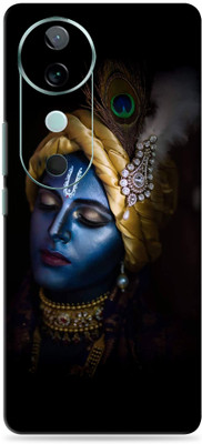 SkinoMania vivo V40 5G Ultra Premium Vinyl Mobile Skin (Multicolor) Mobile Skin(Blue-Krishna)