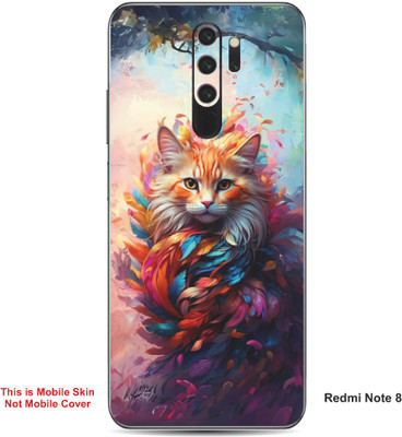VYBE The Smart Choice Redmi Note 8 Cat Embossed Mobile Skin(Powder Blue 15)