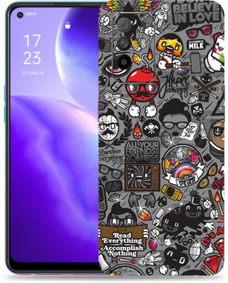 Skinex Oppo Reno 5Z 5g Mobile Skin(Black Wrap With Full Cut)